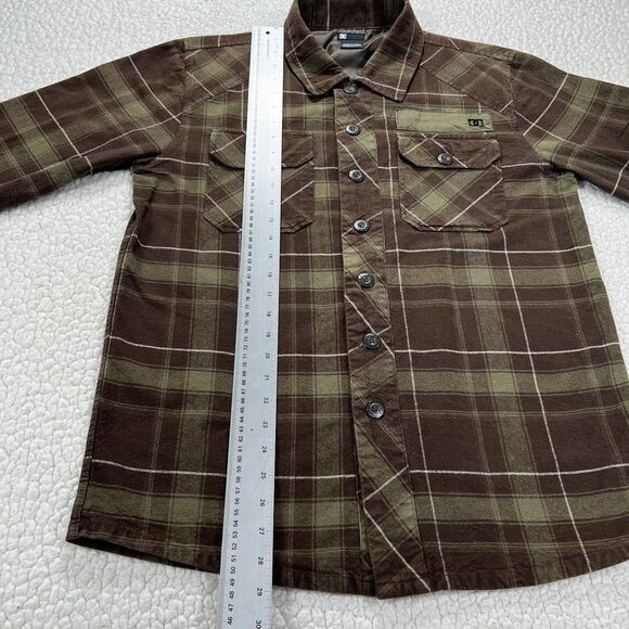 DC Plaid Flannel Shacket Men’s M Brown Green Heavyweight Skate Streetwear Y2K - Picture 8 of 9